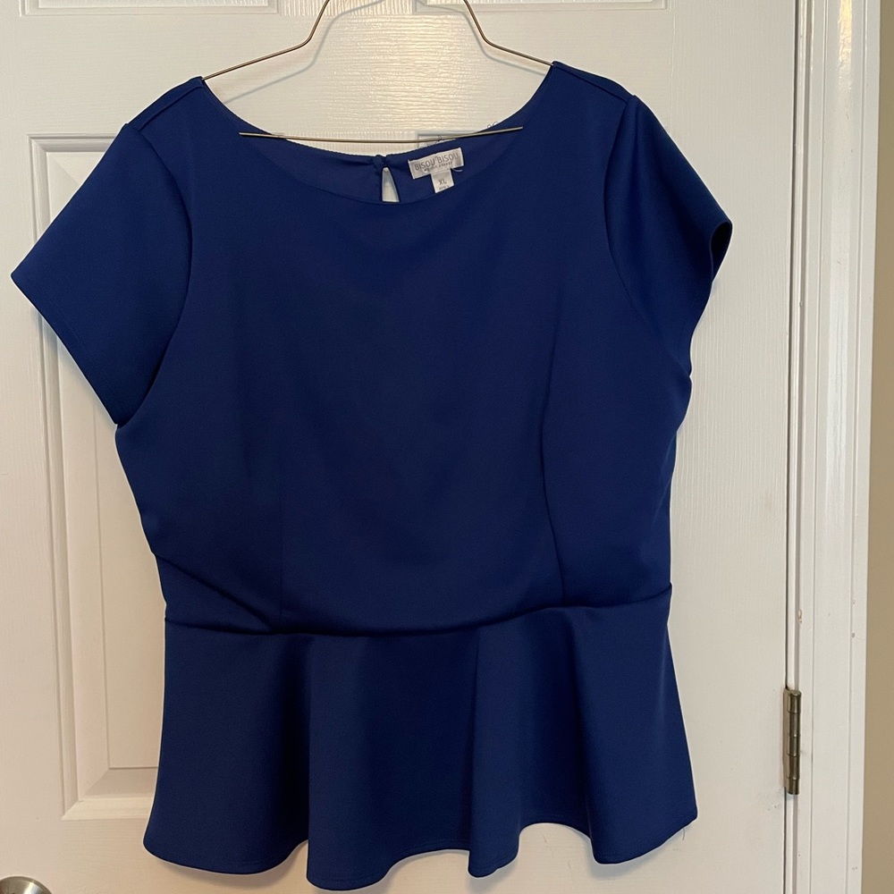 Bisou Bisou XL Royal Blue Poly Top